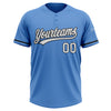 Custom Powder Blue White-Black Two-Button Unisex Softball Jersey