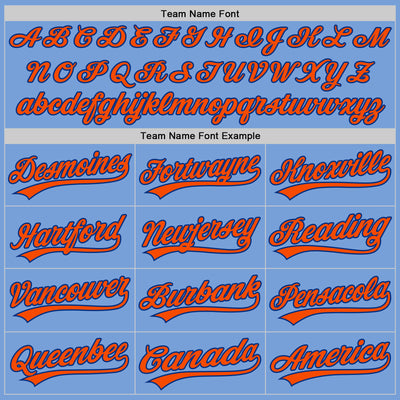 Custom Light Blue Orange-Royal Two-Button Unisex Softball Jersey