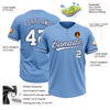 Custom Light Blue White-Navy Two-Button Unisex Softball Jersey