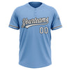 Custom Light Blue White-Black Two-Button Unisex Softball Jersey