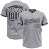 Custom Gray Black Two-Button Unisex Softball Jersey