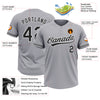 Custom Gray Black-White Two-Button Unisex Softball Jersey