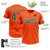 Custom Orange Green-White Two-Button Unisex Softball Jersey