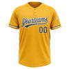 Custom Gold Steel Gray-White Two-Button Unisex Softball Jersey