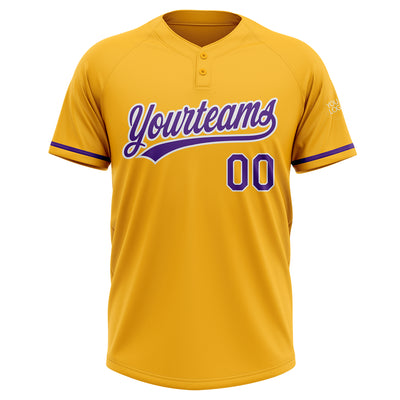 Custom Purple Softball Jersey Pink-White Two-Button Unisex - FansIdea