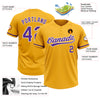 Custom Gold Purple-White Two-Button Unisex Softball Jersey