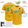 Custom Gold Kelly Green-White Two-Button Unisex Softball Jersey