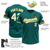 Custom Teal White-Yellow Two-Button Unisex Softball Jersey