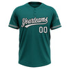 Custom Teal White-Black Two-Button Unisex Softball Jersey