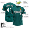 Custom Teal White-Black Two-Button Unisex Softball Jersey