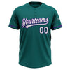 Custom Teal White-Purple Two-Button Unisex Softball Jersey