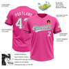 Custom Pink White-Black Two-Button Unisex Softball Jersey