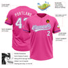 Custom Pink White-Purple Two-Button Unisex Softball Jersey