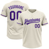 Custom Cream Purple-Gray Two-Button Unisex Softball Jersey