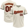 Custom Cream Brown-Orange Two-Button Unisex Softball Jersey