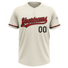 Custom Cream Red-Black Two-Button Unisex Softball Jersey