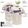 Custom Cream Purple-Black Two-Button Unisex Softball Jersey