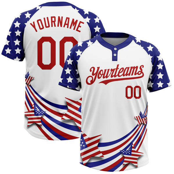 Custom Royal Red-White 3D American Flag Fashion Two-Button Unisex Softball  Jersey Sale – UKSN INC