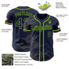 Custom Navy Steel Gray Splash Ink Neon Green Authentic Baseball Jersey