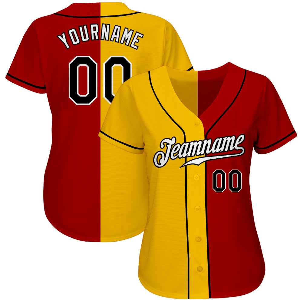 Customized Red Black Yellow Baseball Jersey - Fan Custom Gear