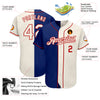 Custom Royal Cream-Red Authentic Split Fashion Baseball Jersey