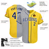 Custom Yellow Navy Gray-White Authentic Split Fashion Baseball Jersey