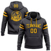 Custom Stitched Steel Gray Gold-Black Football Pullover Sweatshirt Hoodie