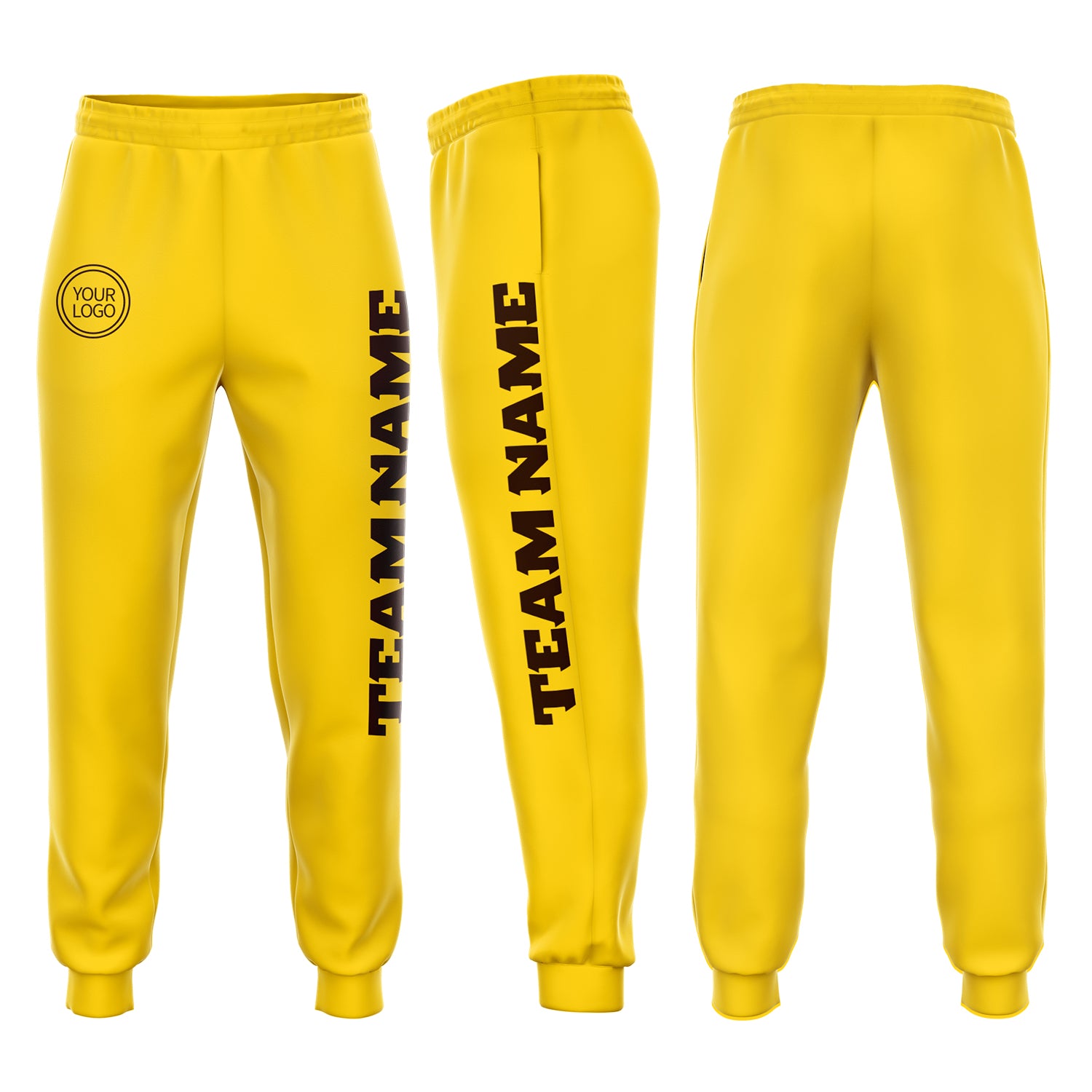 Custom Gold Brown Fleece Jogger Sweatpants