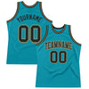 Custom Teal Black-Old Gold Authentic Throwback Basketball Jersey