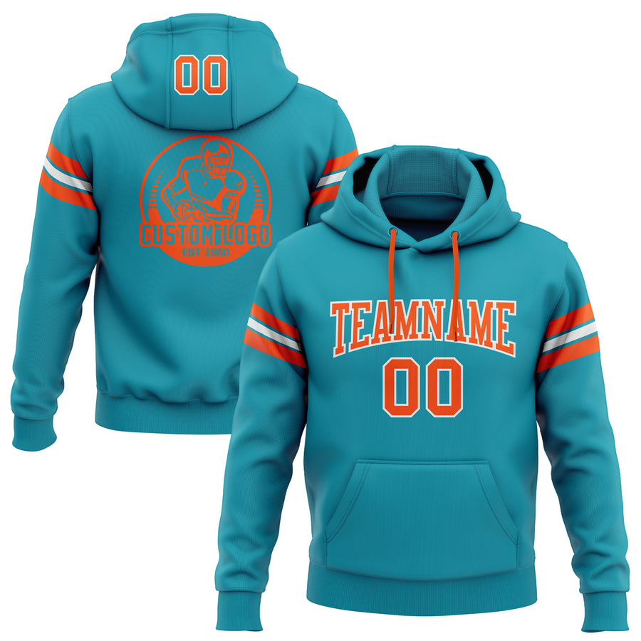 NFL Miami Dolphins Aqua Orange Camo 3D Pullover Hoodie For Fans