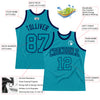 Custom Teal Teal-Navy Authentic Throwback Basketball Jersey