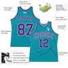 Custom Teal Purple-Gray Authentic Throwback Basketball Jersey