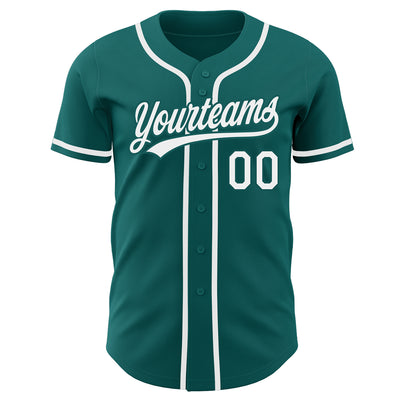 Custom Teal White Authentic Baseball Jersey