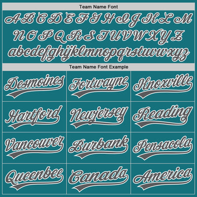 Custom Teal Steel Gray-White Authentic Baseball Jersey