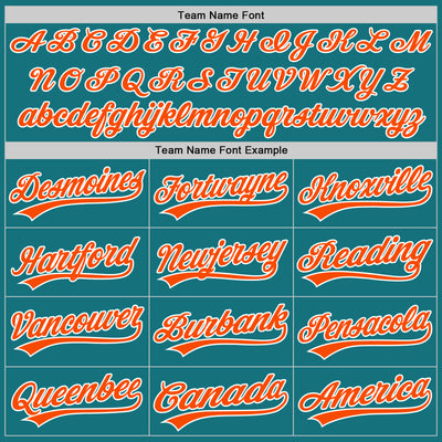 Custom Teal Orange-White Authentic Baseball Jersey