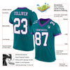 Custom Teal White-Purple Mesh Authentic Football Jersey