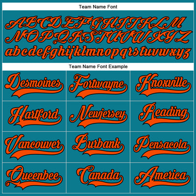 Custom Teal Orange-Black Hockey Lace Neck Jersey