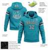 Custom Stitched Teal Gray-Black Football Pullover Sweatshirt Hoodie