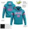 Custom Stitched Teal Pink-White Football Pullover Sweatshirt Hoodie