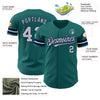 Custom Teal Gray-Navy Authentic Baseball Jersey