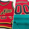 Custom Teal Black-Gold Authentic Throwback Basketball Jersey