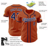 Custom Texas Orange Navy-White Authentic Baseball Jersey