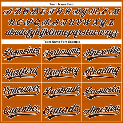 Custom Texas Orange Brown-White Authentic Baseball Jersey