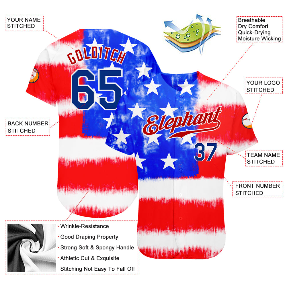 Athlete Patriot US Flag Custom Baseball Jersey