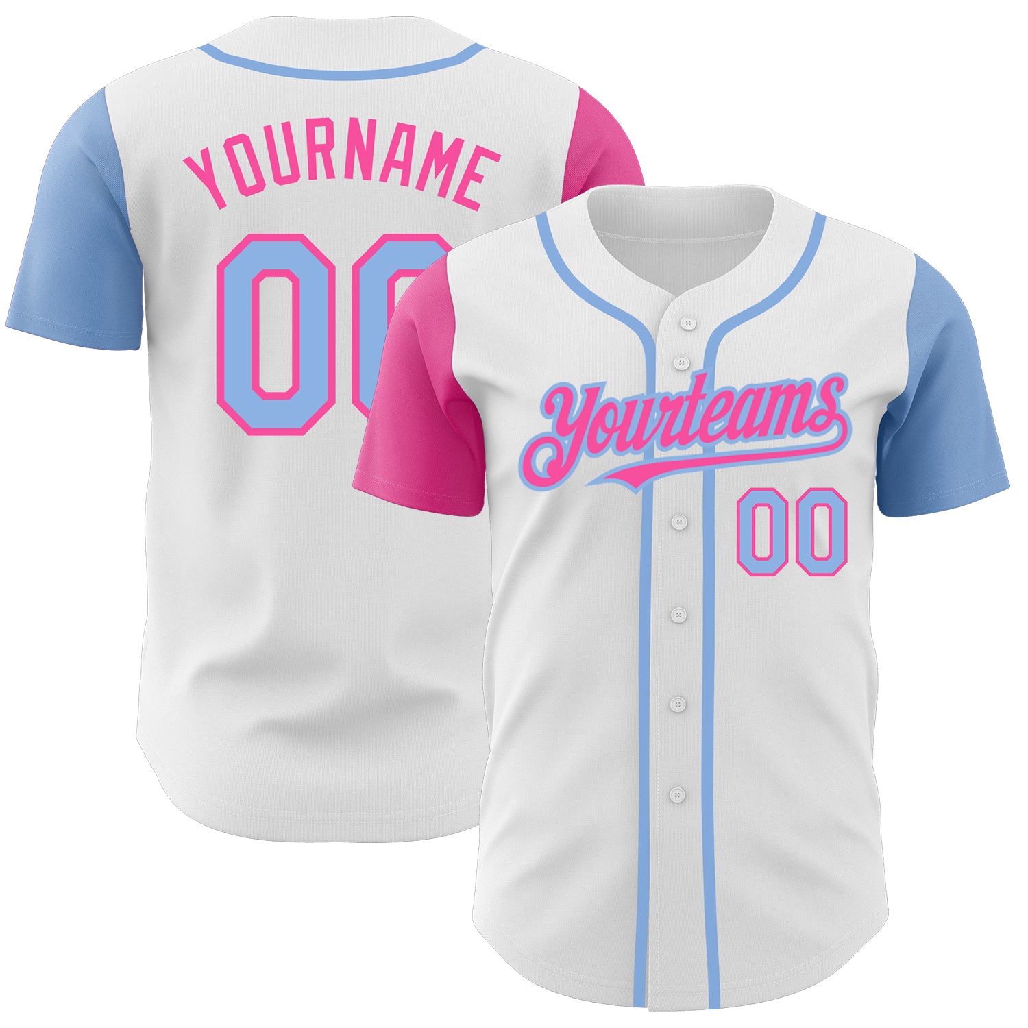 Custom Black Pink-White Authentic Baseball Jersey