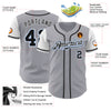 Custom Gray Black-Light Blue Authentic Two Tone Baseball Jersey