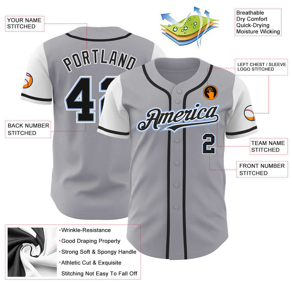 Custom Light Gray Baseball Jerseys, Baseball Uniforms For Your Team