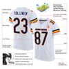 Custom White Navy-Orange Mesh Authentic Football Jersey