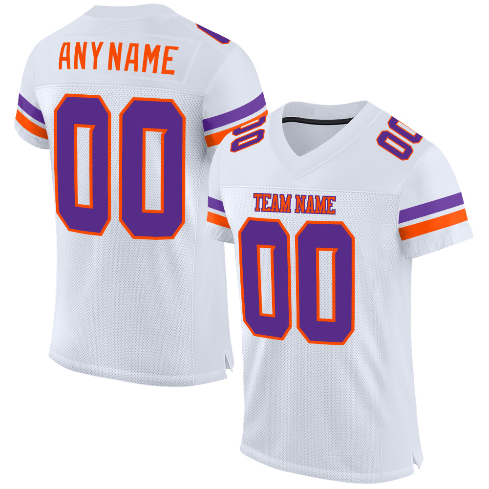 Custom Football Jersey Embroidered Your Names and Numbers – White/Purple - Blank  Jerseys