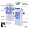 Custom White Light Blue-Purple Mesh Authentic Football Jersey